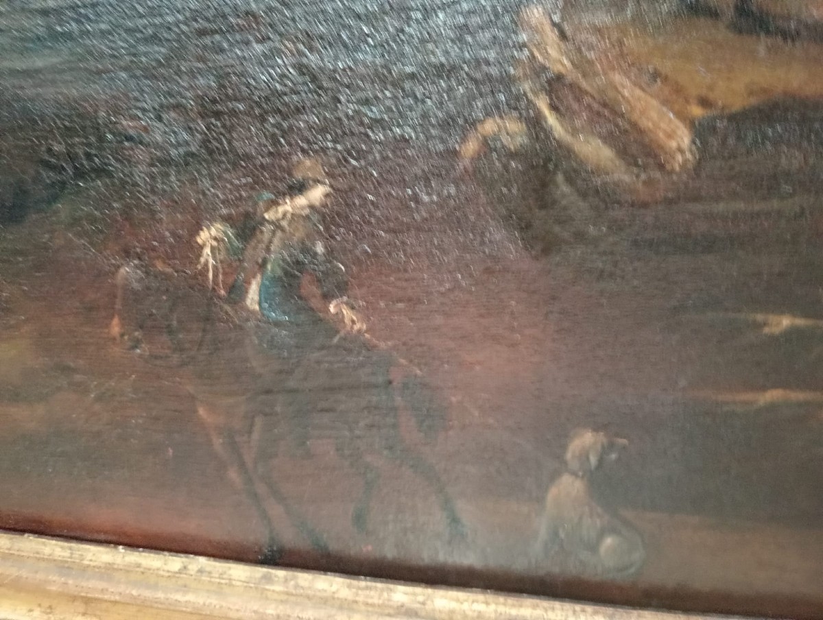 Oil Painting On Canvas - Landscape With Figures, 18th Century  Period, Liguria-photo-2