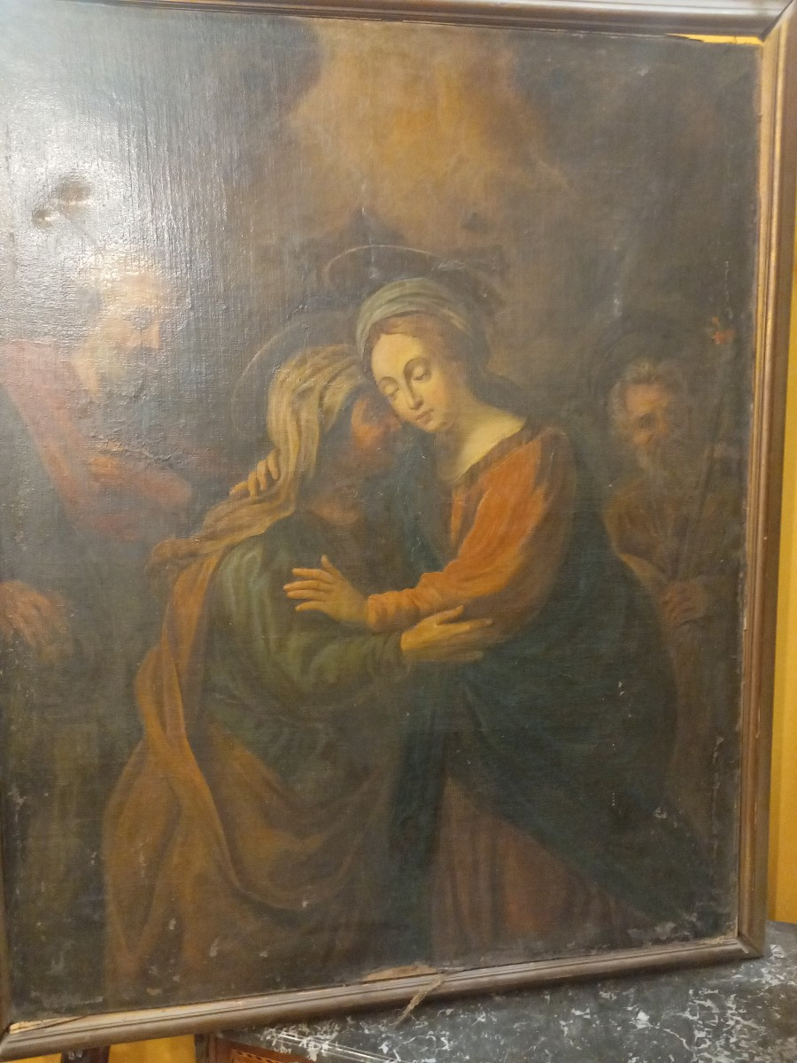 Tableau « La Visitation », XVIIIe siècle, Italie centrale -photo-2
