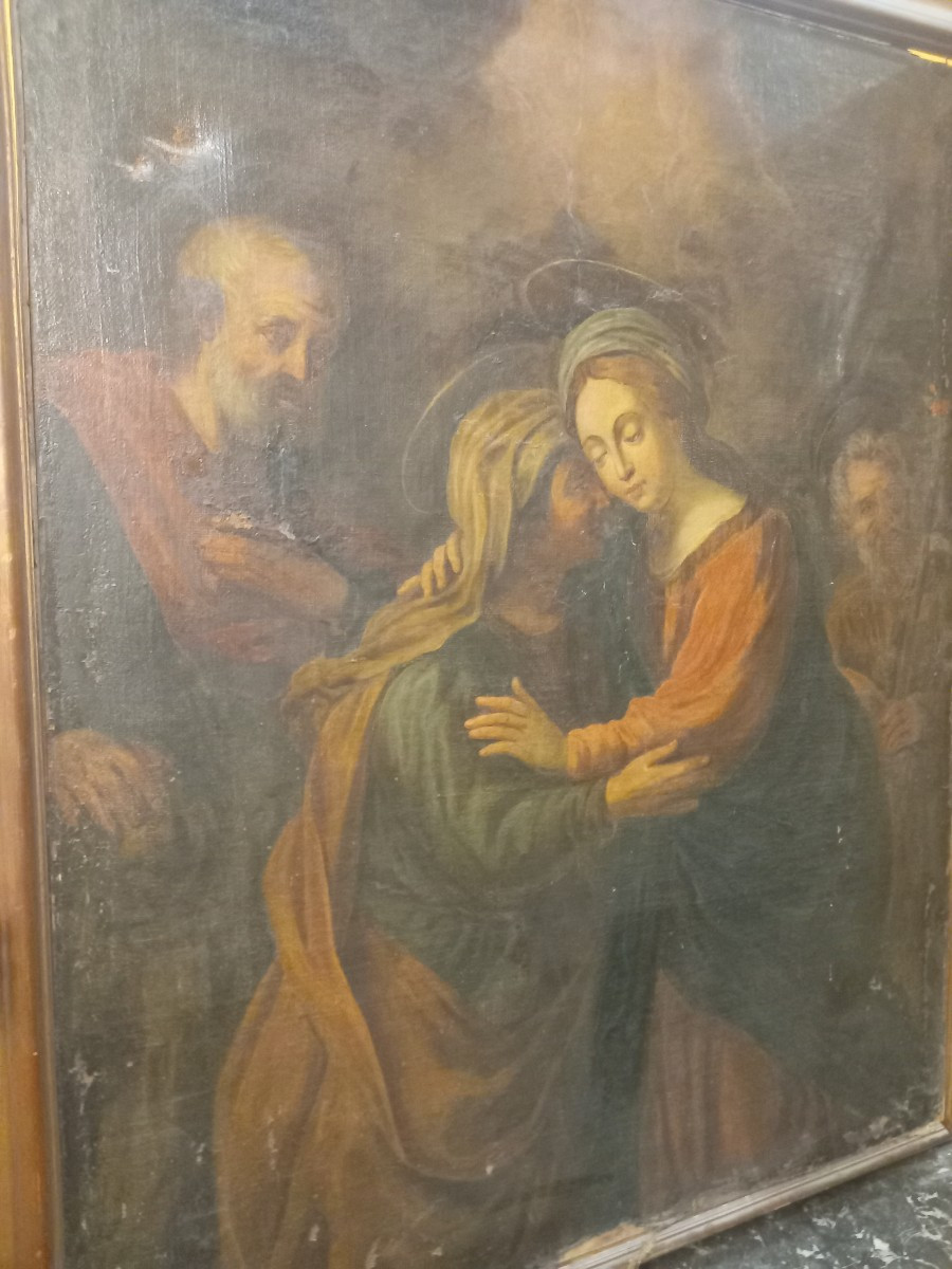Tableau « La Visitation », XVIIIe siècle, Italie centrale -photo-2