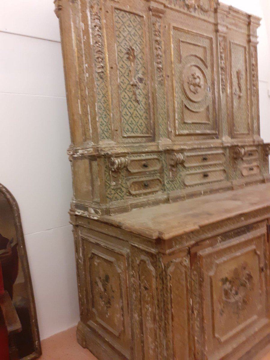 Cabinet Notarial (ou Sacristie) En Laque à Décors Floraux.  Aucune Référence Religieuse, '600-photo-2