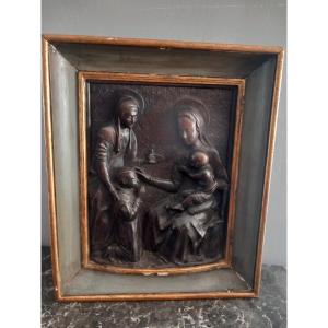 Relief en terre cuite représentant une scène sacrée, fin du XVe siècle, Italia