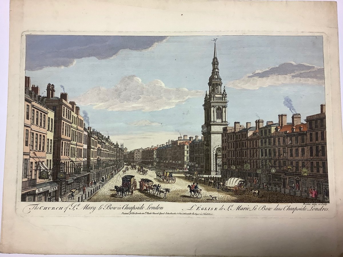 Series Of 4 Etchings Views Of London Ep 1700-photo-3