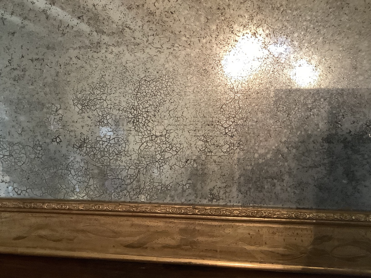 Miroir Milieu Du 19e’me Siecle En Bois Dore’-photo-2