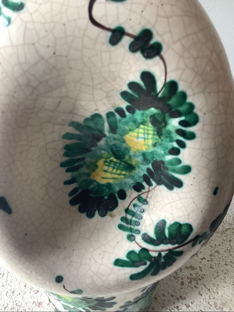 Albarello With Handles In Majolica With Yellow Flowers Ep 800-photo-4