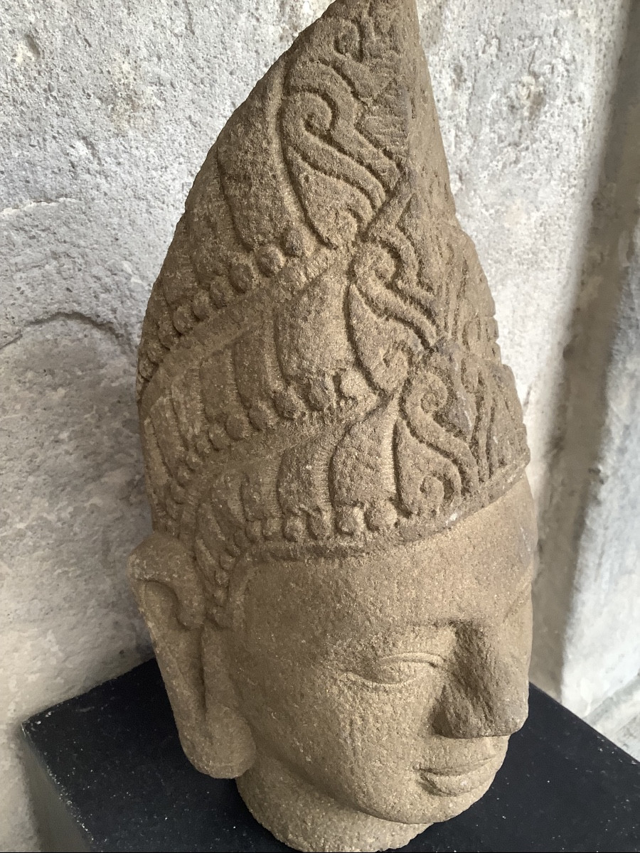 Sculpture en pierre grise de Birmania Ep 800-photo-1