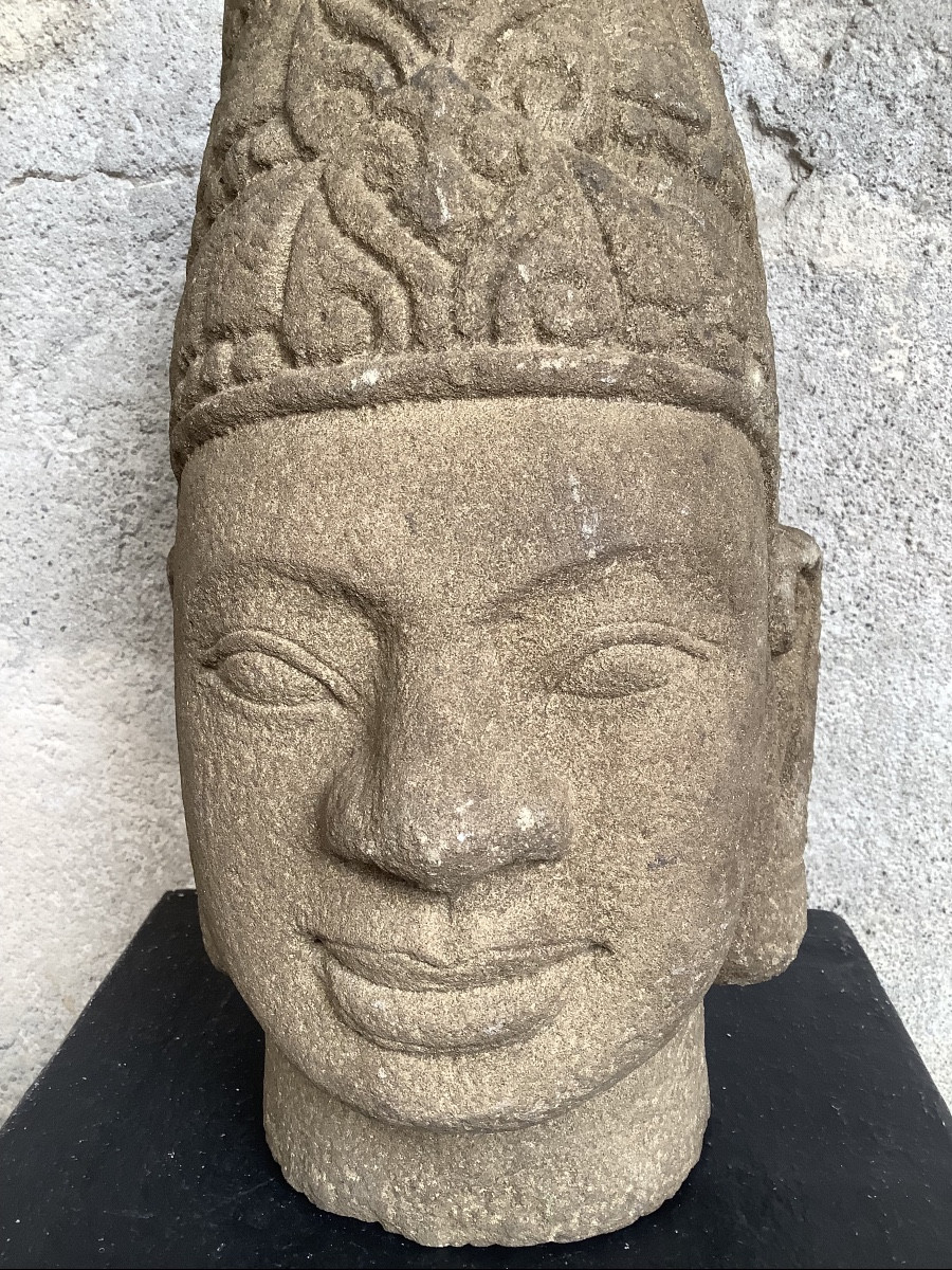 Sculpture en pierre grise de Birmania Ep 800-photo-2