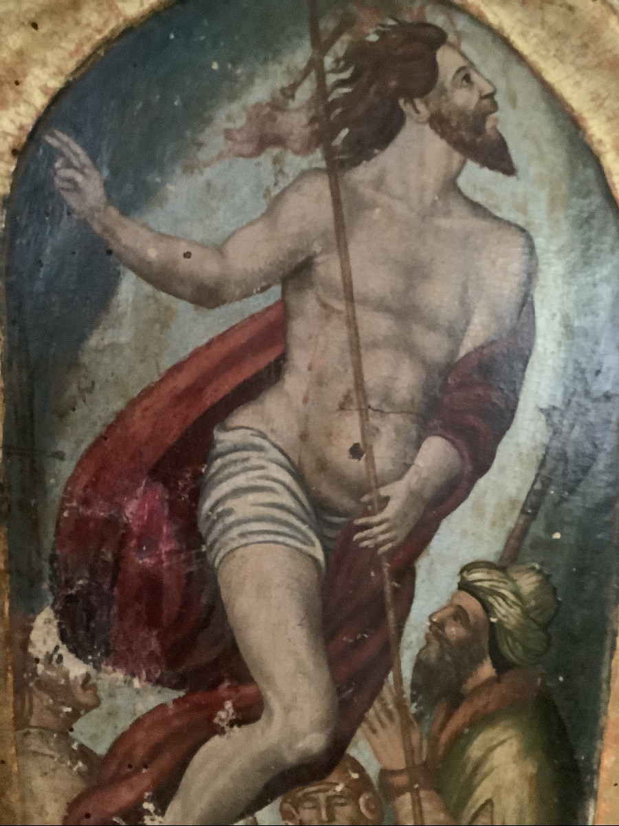 Wooden Tabernacolo Door Painted With Christ And Disciples Ep 700-photo-4