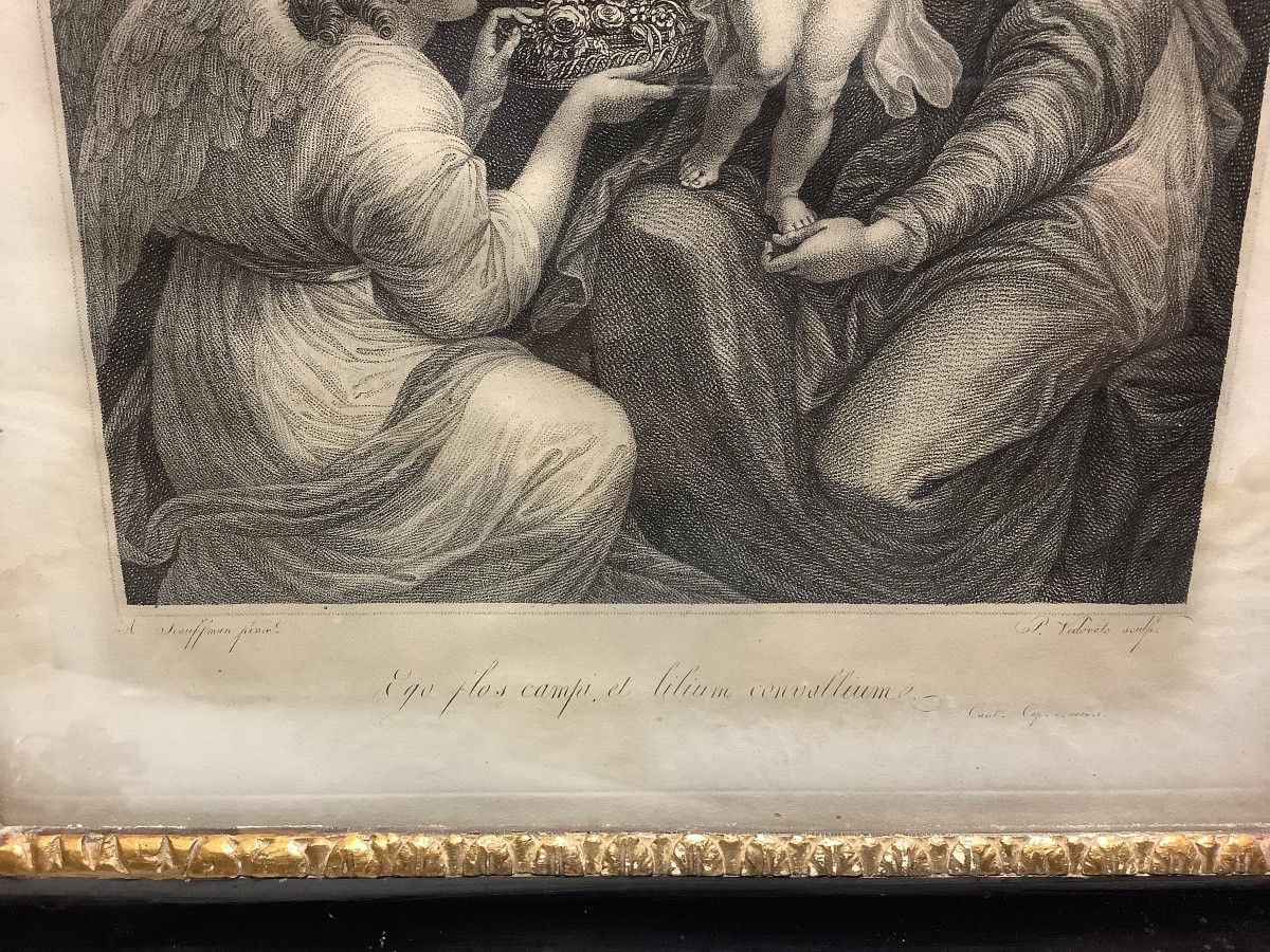 Gravure representant la sainte fa mille avec l’ange .Ep 1774-1847 de Pietro Vedovato-photo-4