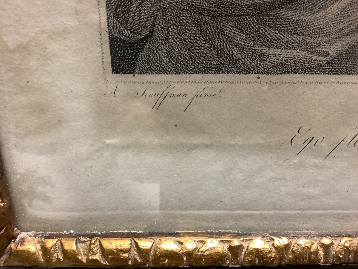 Gravure representant la sainte fa mille avec l’ange .Ep 1774-1847 de Pietro Vedovato-photo-1