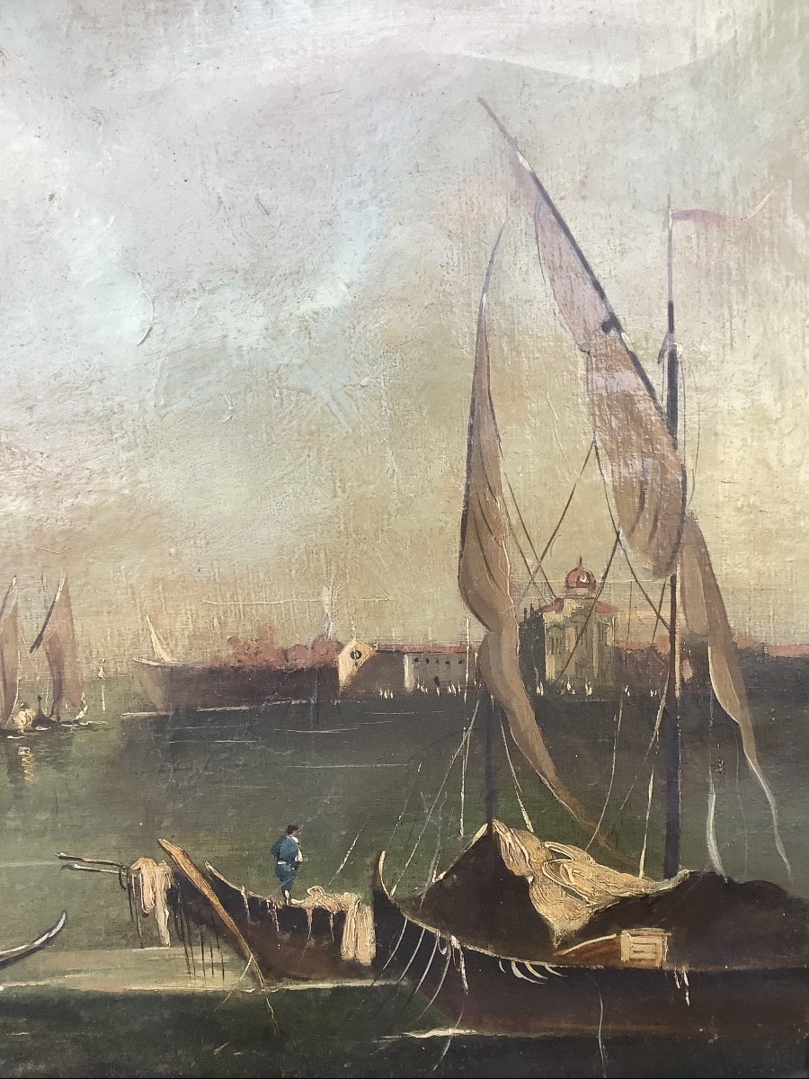 Oil On Canvas Vide Of Venice To Be Restored Painted Artur Ressel Germani 1896- 1966-photo-2
