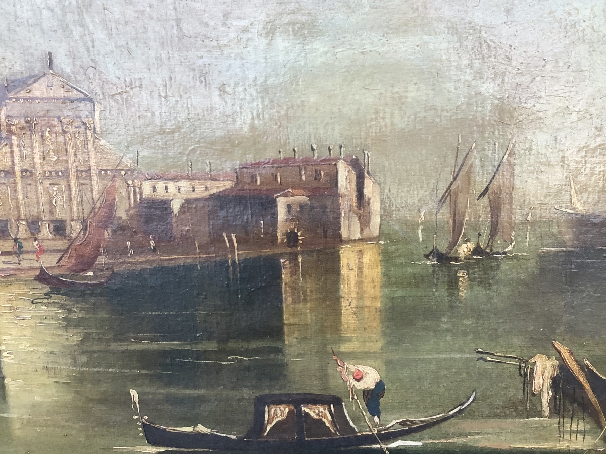 Oil On Canvas Vide Of Venice To Be Restored Painted Artur Ressel Germani 1896- 1966-photo-3