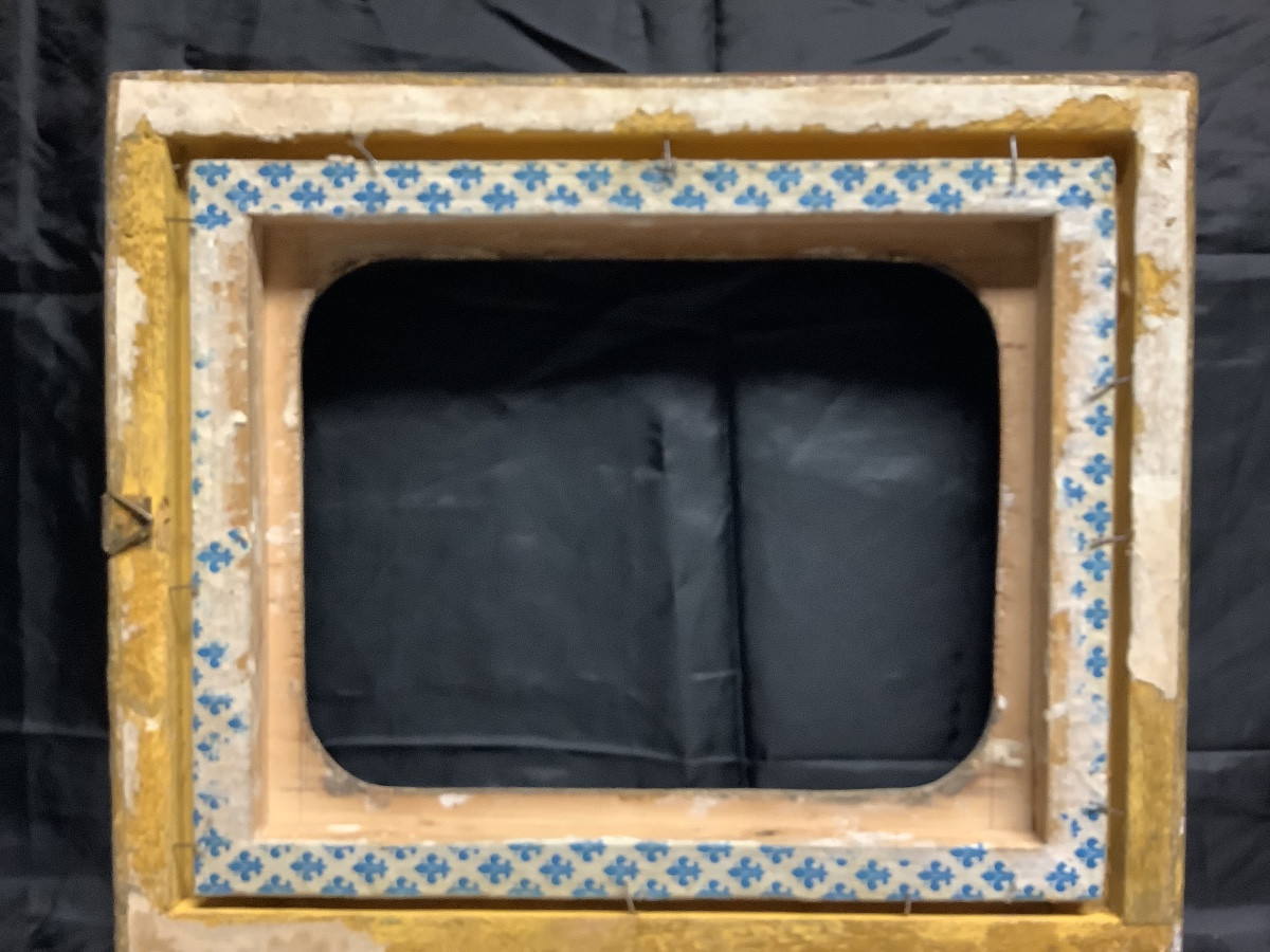 Paire de cadres sculpte’s et dore’s a’ motifs floraux Ep XXe siecle-photo-3