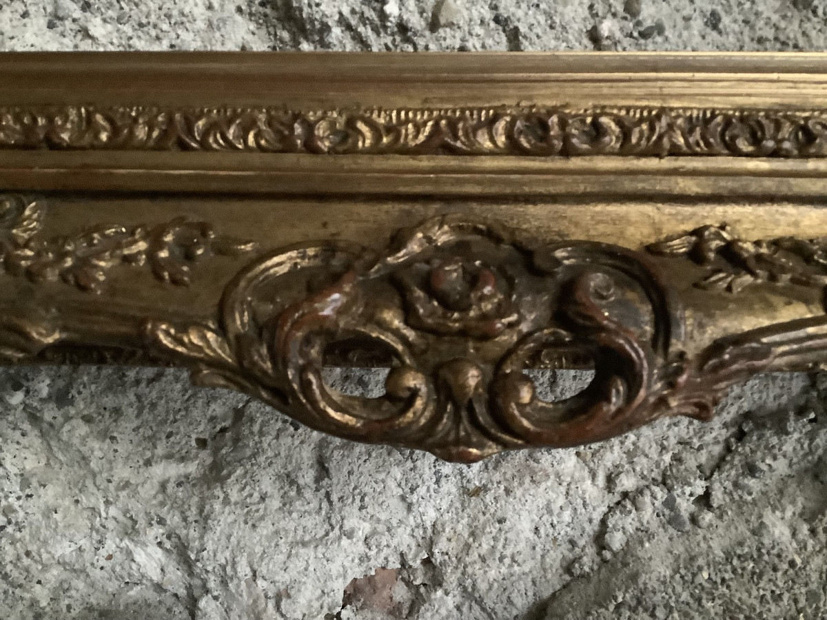 Gilded Wooden Frame With Late 19th Century Floral Motifs-photo-4