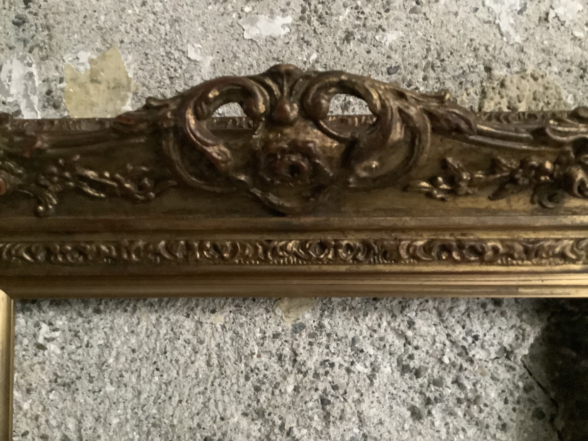 Gilded Wooden Frame With Late 19th Century Floral Motifs-photo-3