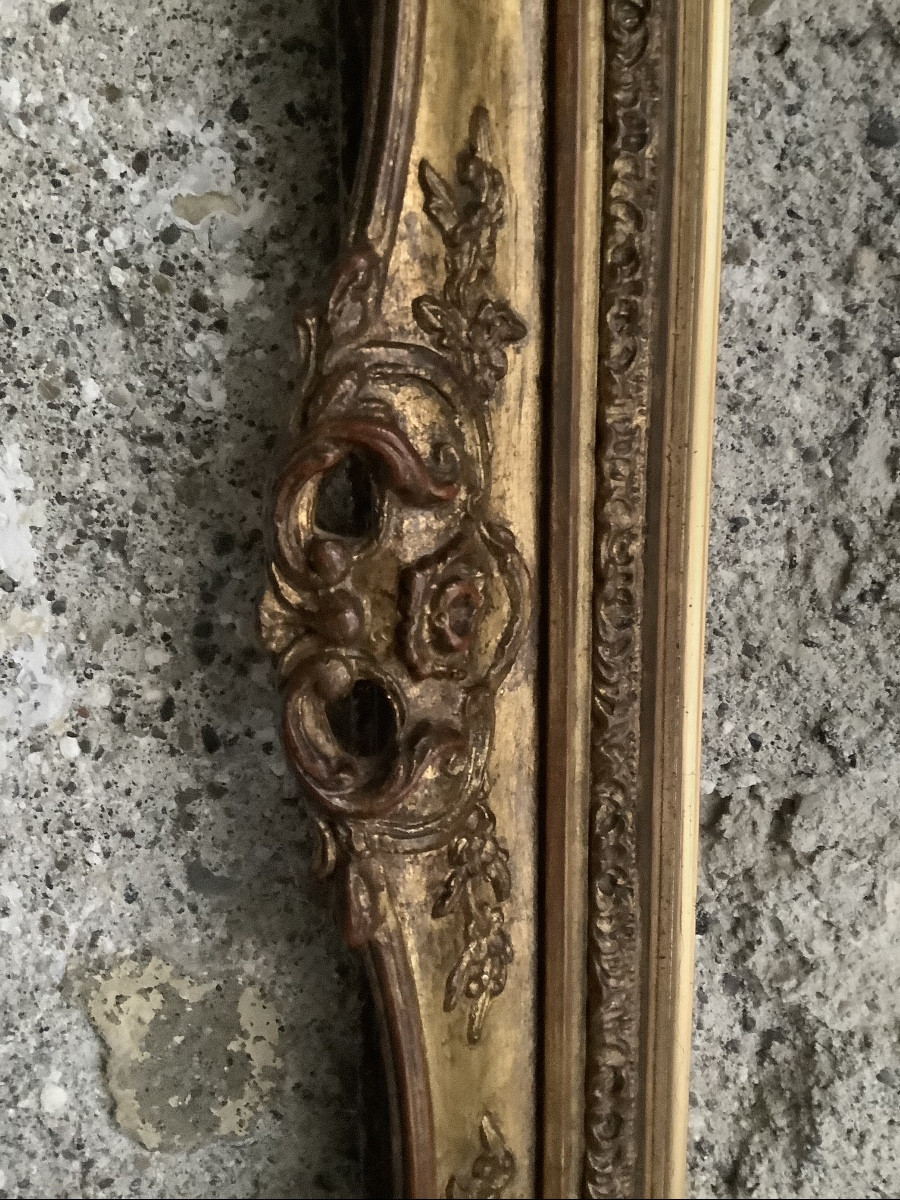 Gilded Wooden Frame With Late 19th Century Floral Motifs-photo-4