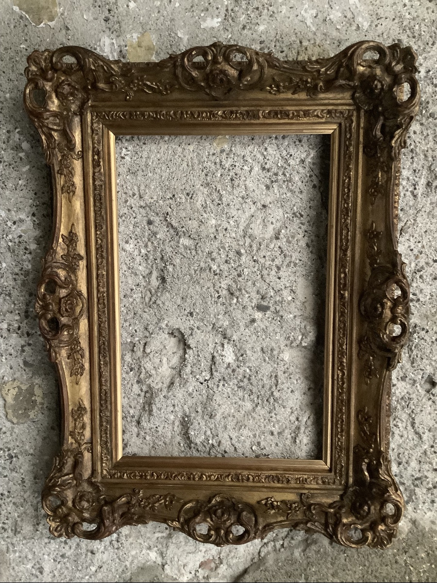 Gilded Wooden Frame With Late 19th Century Floral Motifs