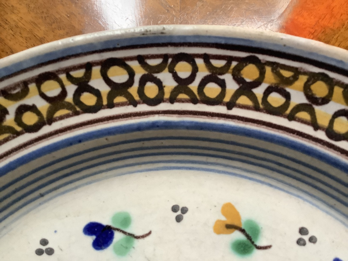 L’argentino Ceramica Plate With Floral De’corations In The Shape Of Hearts, Italy Naples 19 Th -photo-3