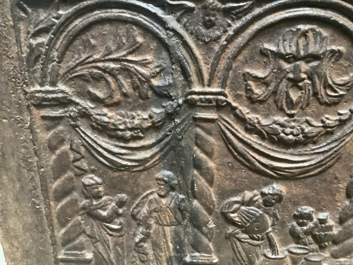 Plaque en fonte orne’e d’une sce’ne biblique d’Elise’e Ep 700-photo-2