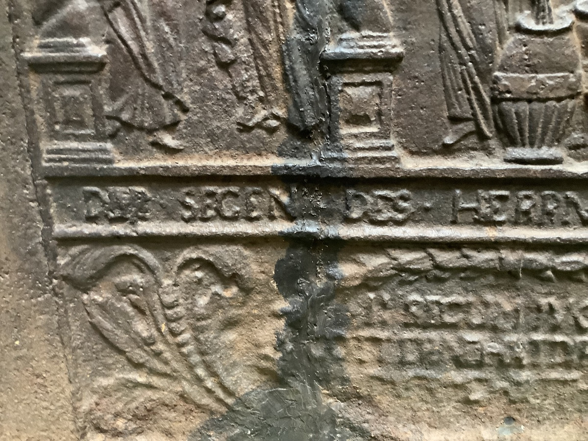 Plaque en fonte orne’e d’une sce’ne biblique d’Elise’e Ep 700-photo-4