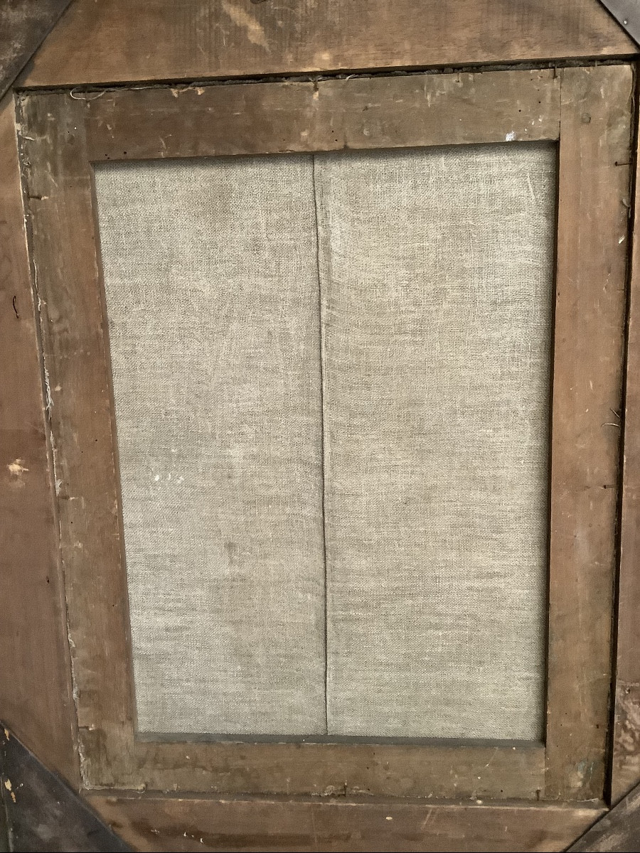 Huile sur toile Sainte Famille Ep debut du XVIIIe siecle-photo-3