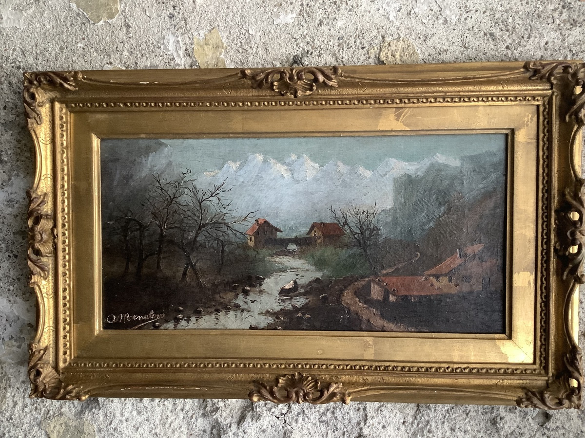 Oil On Canvas, Mountain Landscape, Late 19th Century