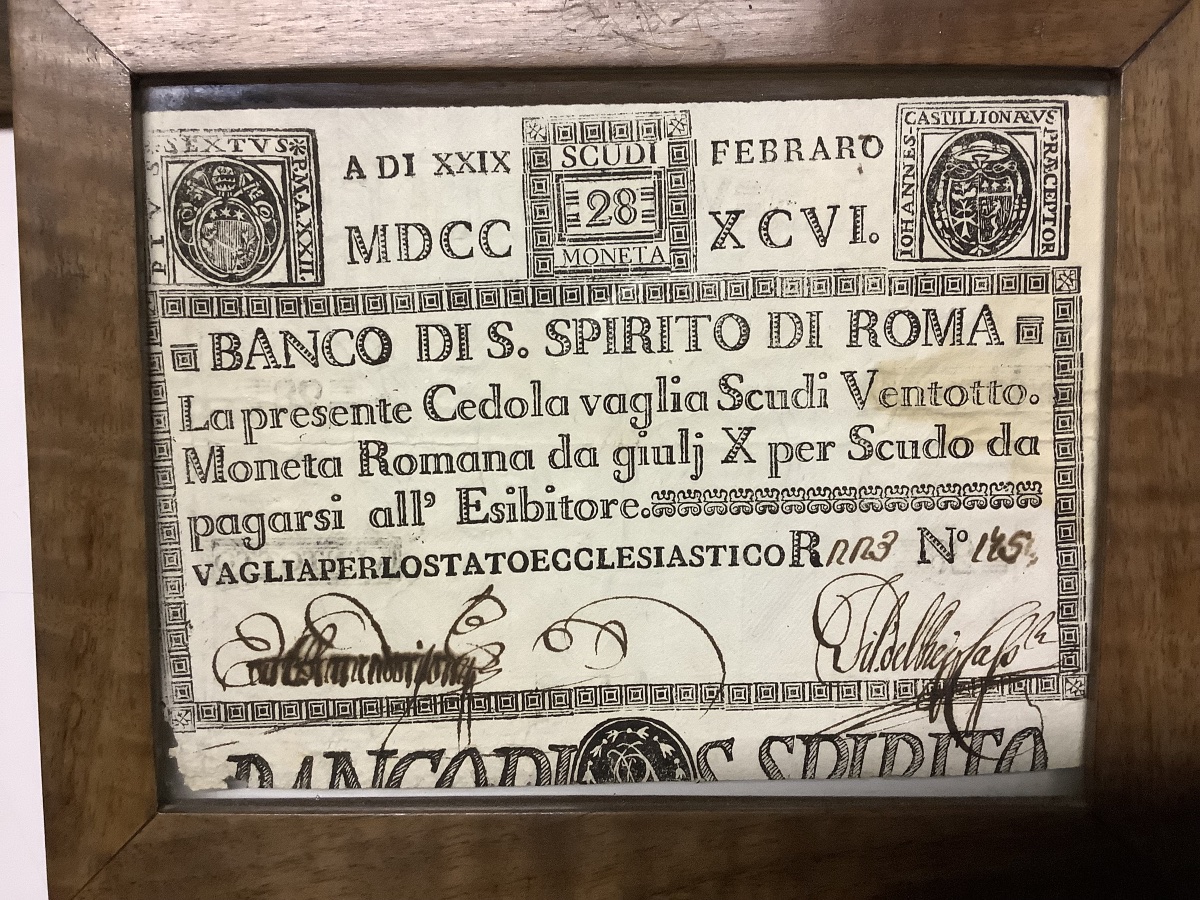 Quatre coupons de  la banque de Rome e de Santo Monte vers 1750-photo-4