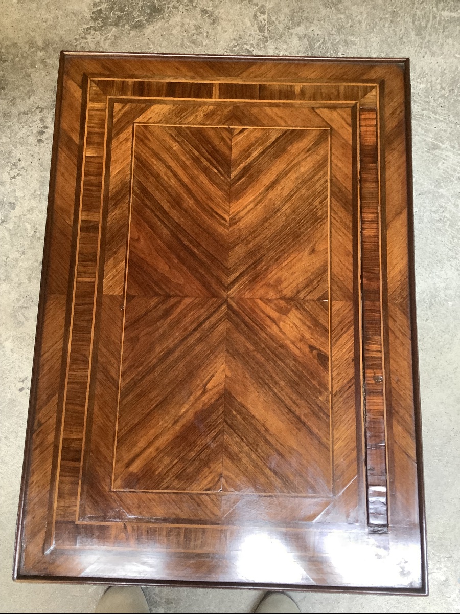 Petite table de jeu en divers bois precieux epoque XVIII siecle-photo-4