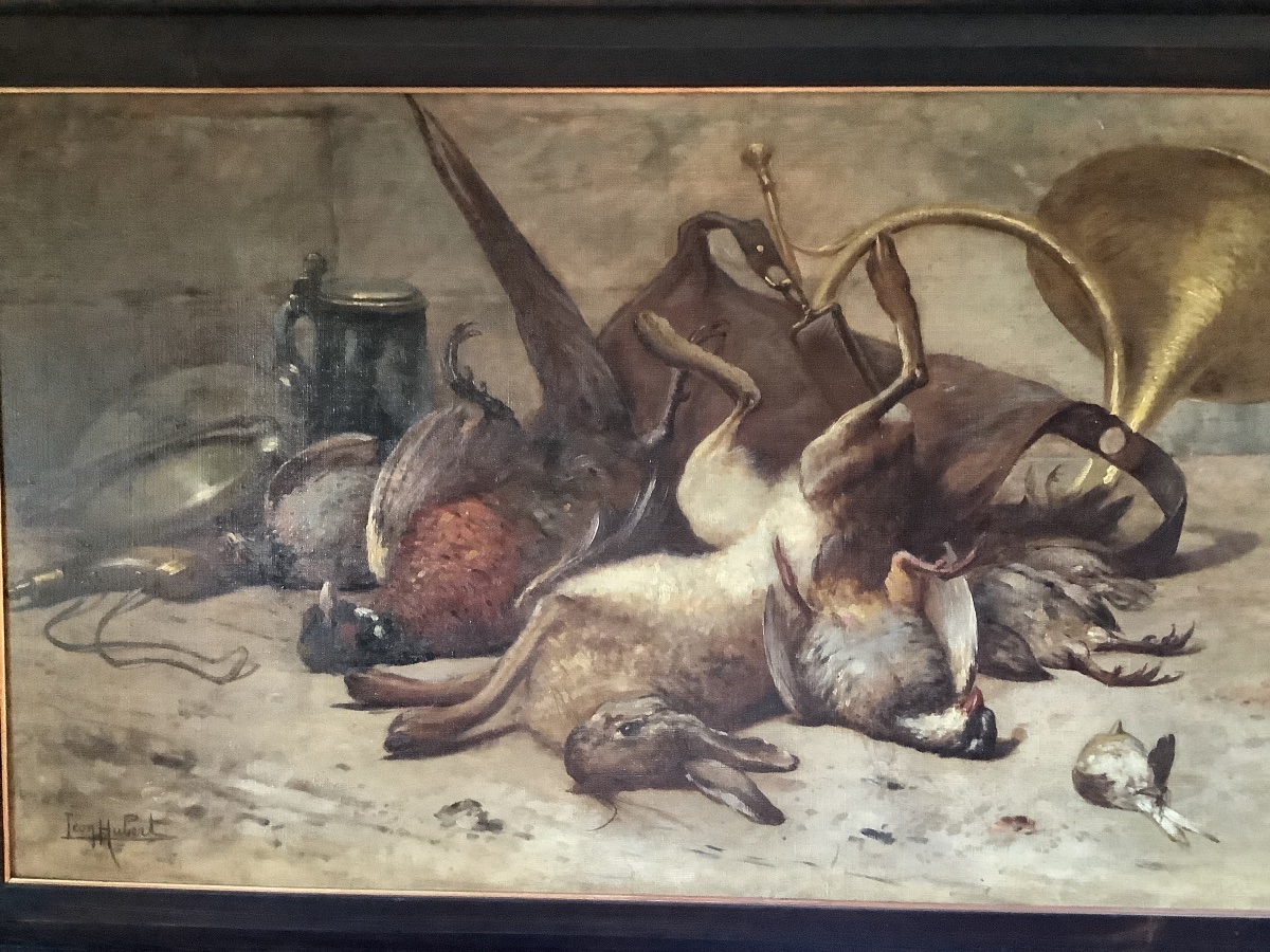 Oil On Canvas, Still Life With Animals, Signed Le’on Hubert Francia Ep, 1887–1915-photo-2