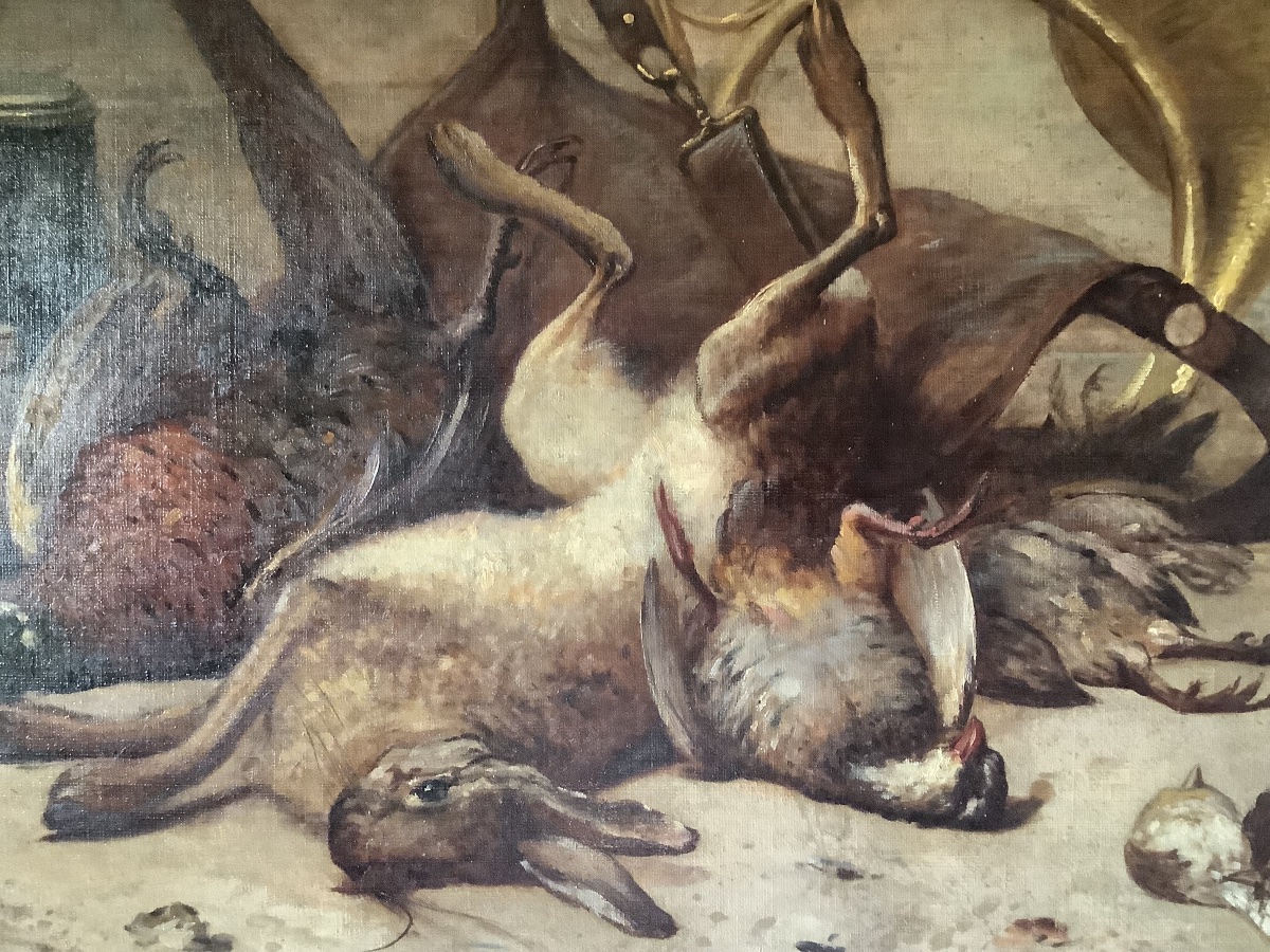 Oil On Canvas, Still Life With Animals, Signed Le’on Hubert Francia Ep, 1887–1915-photo-1
