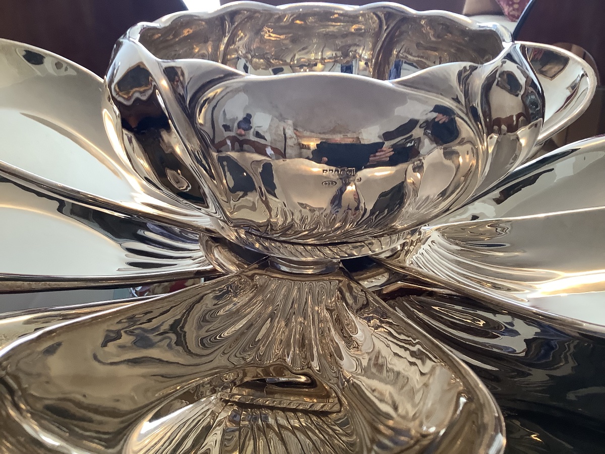 Silver Lotus Flower Centerpiece By Broggi Milano-photo-2