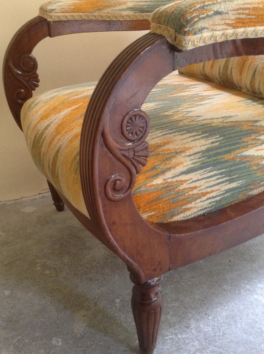 Beautiful Armchair In Solid Walnut Ep XVlll Century-photo-3