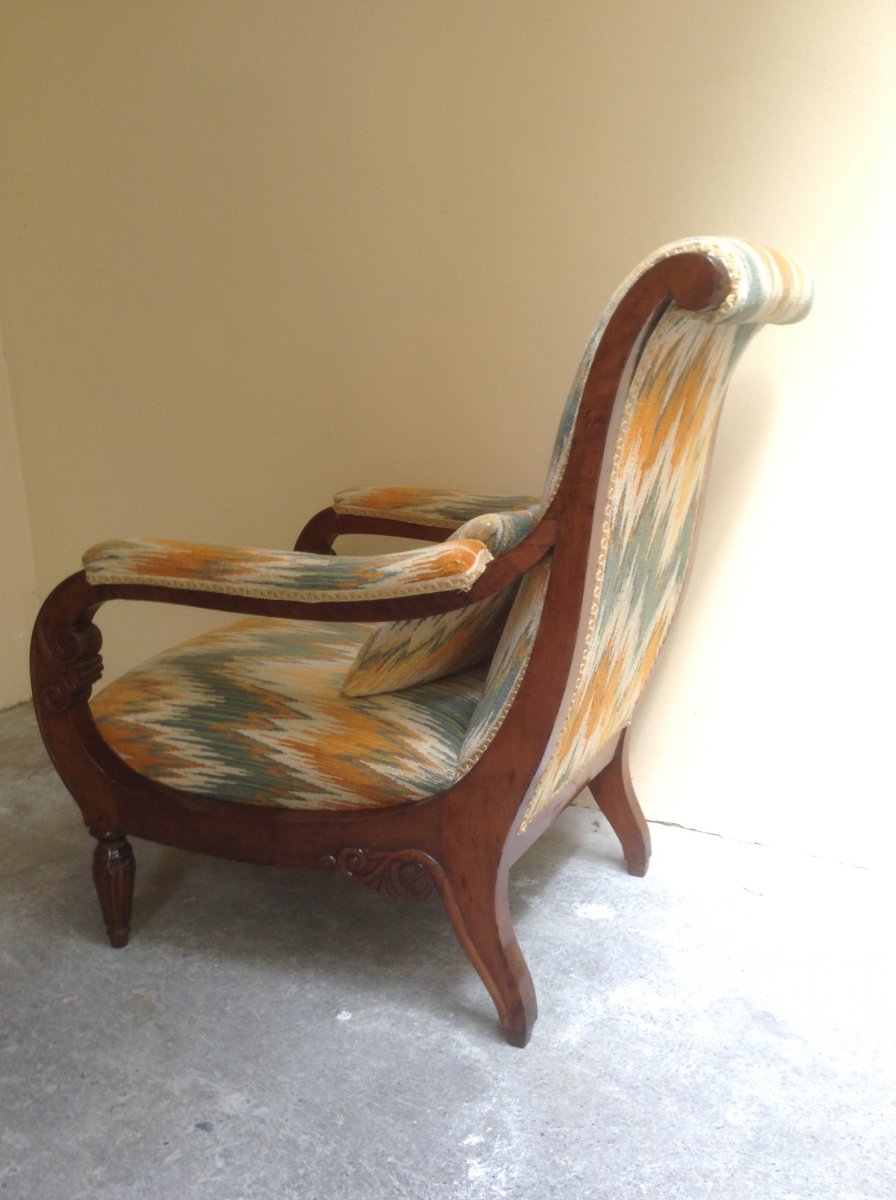 Beautiful Armchair In Solid Walnut Ep XVlll Century-photo-4