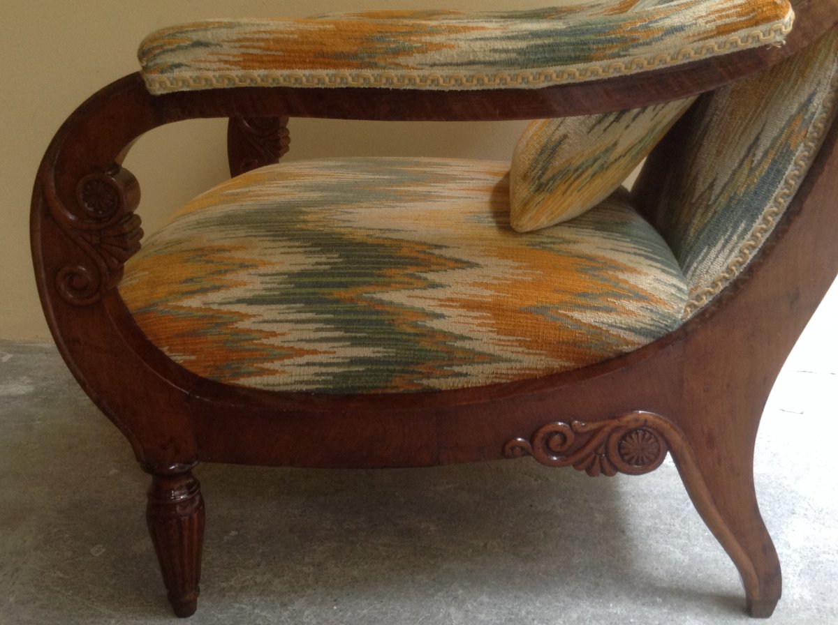 Beautiful Armchair In Solid Walnut Ep XVlll Century-photo-1