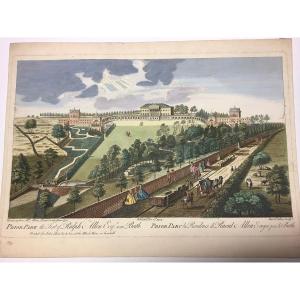 Engraving Depicting Residence In Prior Park England 1752