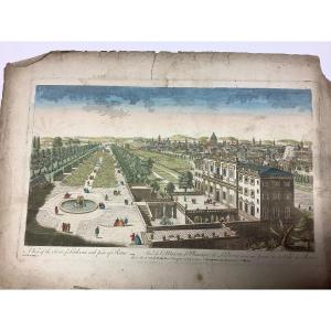 Gravure D’une Vue Du Palais Lodovisi Rome Ep 1756