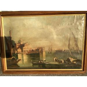 Oil On Canvas Vide Of Venice To Be Restored Painted Artur Ressel Germani 1896- 1966