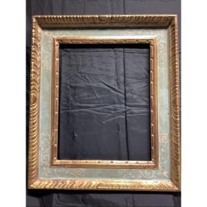 Cadre sculpte’,laque’ et d’ore’ a’ motifs italiens du EP XXe siecle