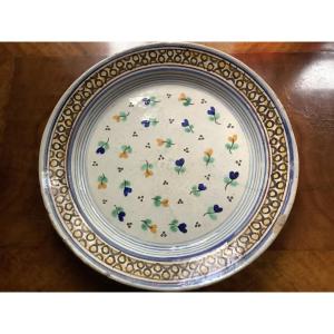 L’argentino Ceramica Plate With Floral De’corations In The Shape Of Hearts, Italy Naples 19 Th 