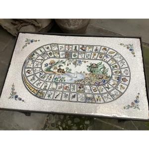 Table en ce’ramique de’core’e du jeu de l’ode Ep XXe sie’cle