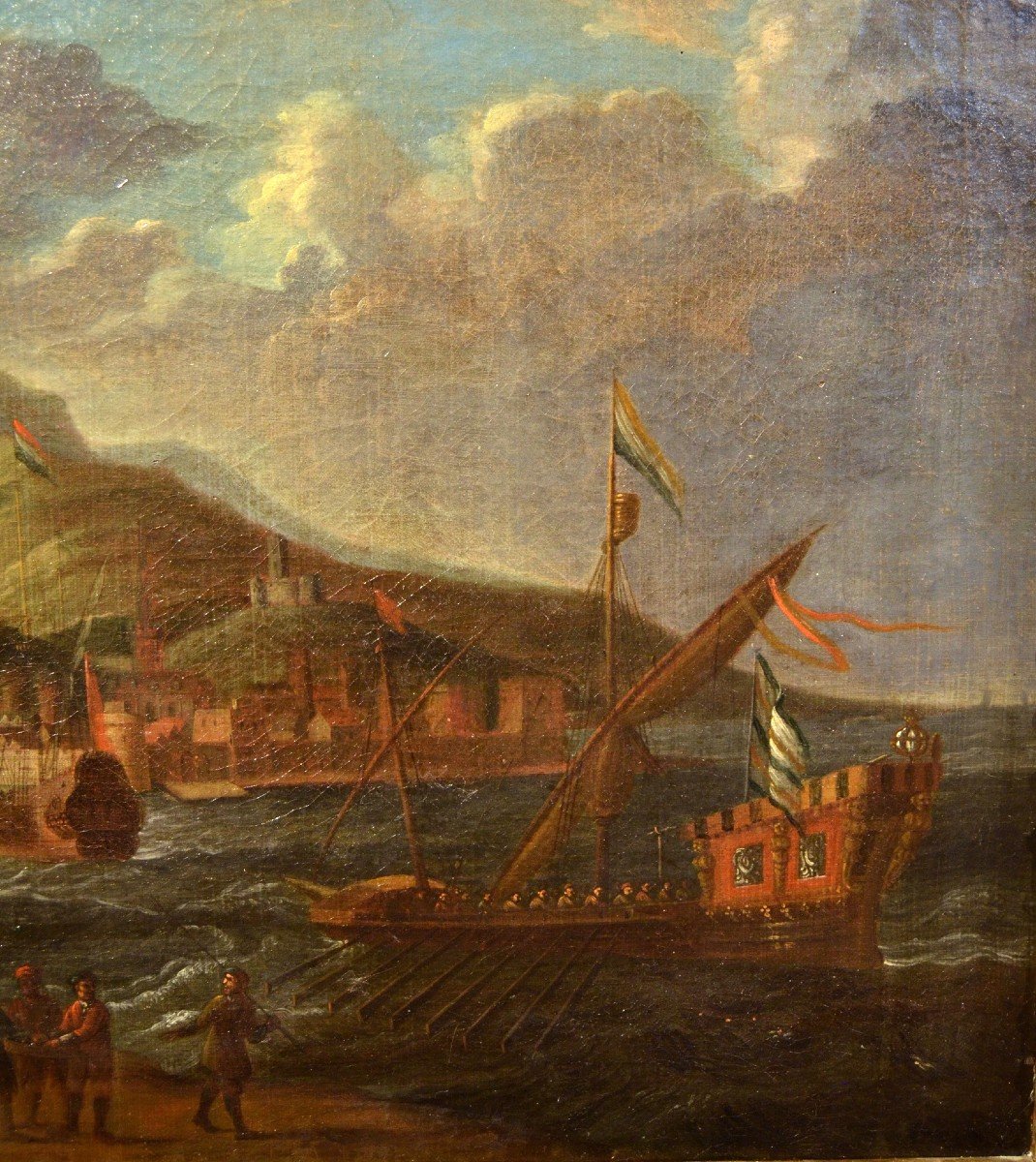 Paire De Paysages Côtiers, Peter Van De Velde (anvers 1634-1714) Cercle De -photo-6
