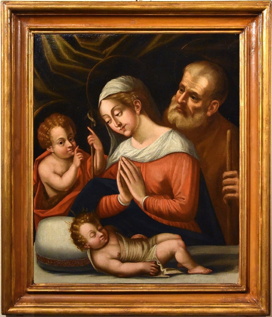 Holy Family With The Infant Saint John The Baptist, Battista Ramenghi (1521 - 1601) Circle
