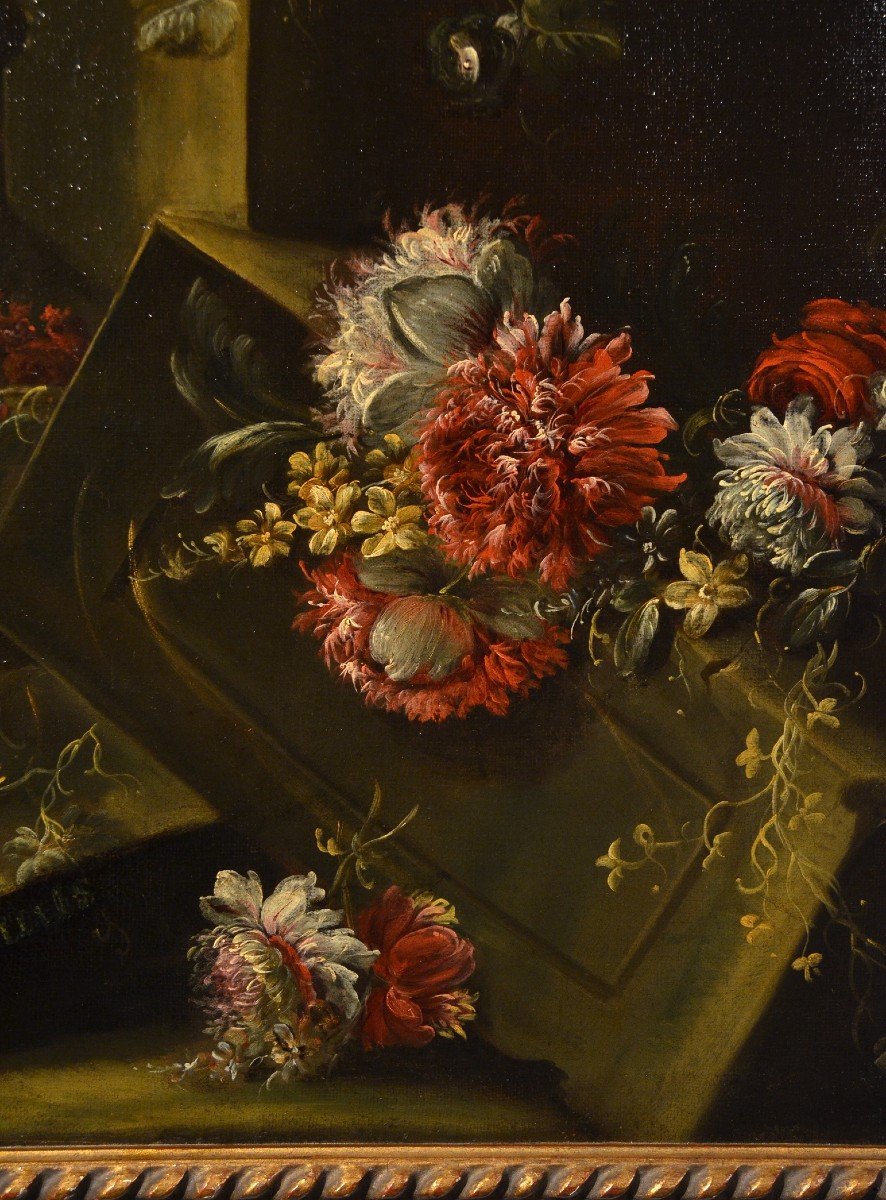 Pieter Casteels III -signé- (anvers 1684 - Richmond 1749), Nature Morte Florale-photo-4