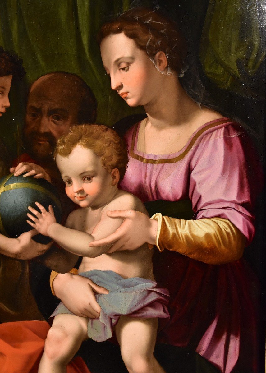 Sainte Famille Avec San Giovannino, Agnolo Bronzino (Florence 1503 -1572)-photo-3