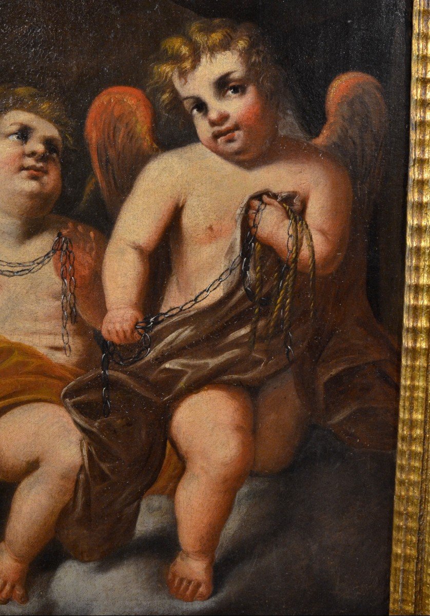 Paire De Putti Ailés, Giovanni Battista Merano (gênes 1632 - 1698)-photo-3