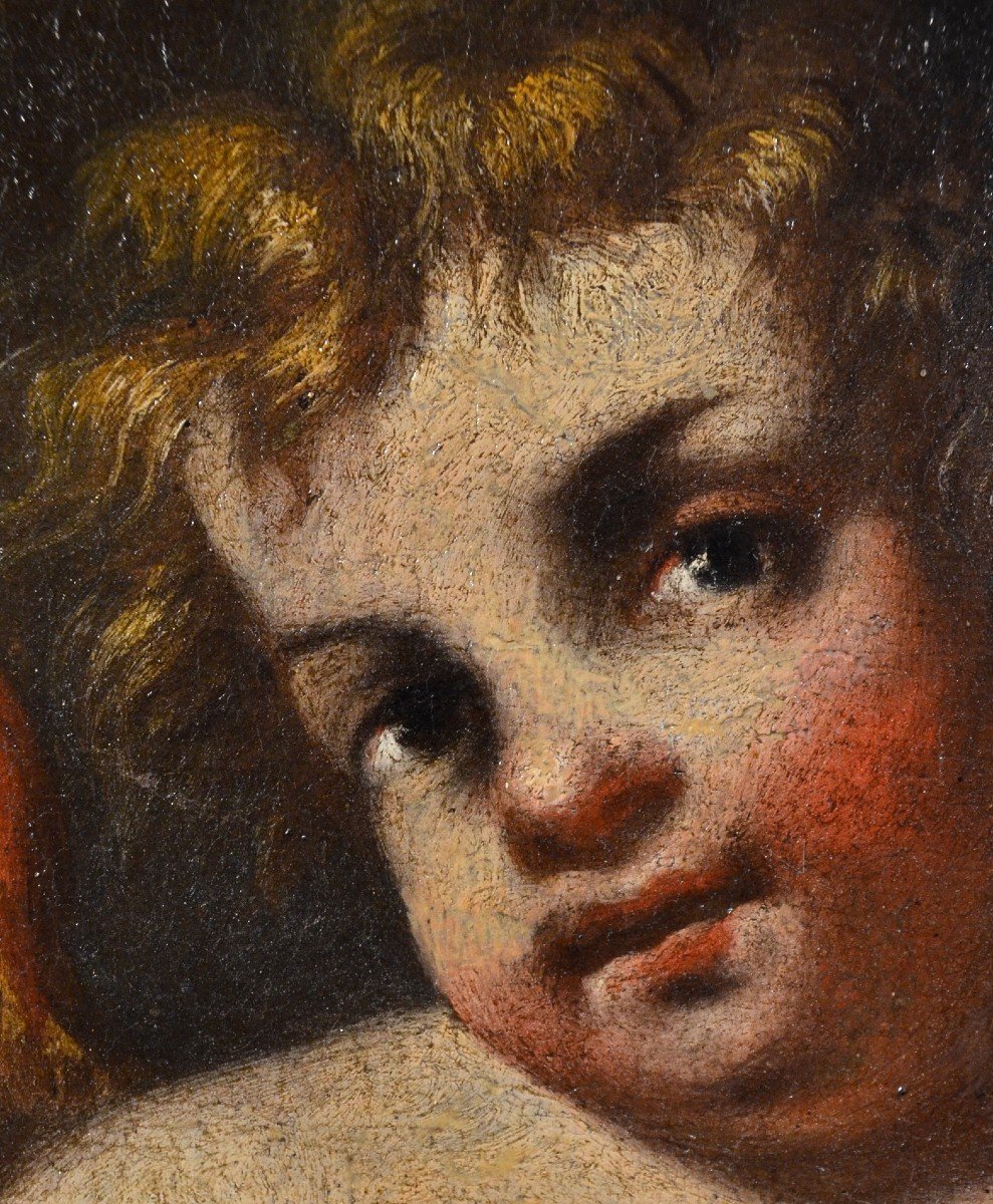 Paire De Putti Ailés, Giovanni Battista Merano (gênes 1632 - 1698)-photo-4
