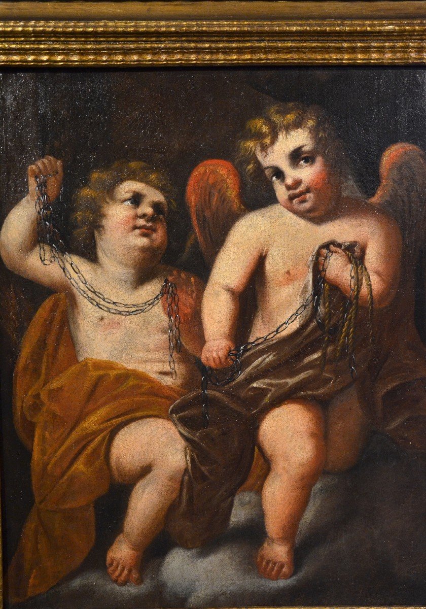 Paire De Putti Ailés, Giovanni Battista Merano (gênes 1632 - 1698)-photo-8