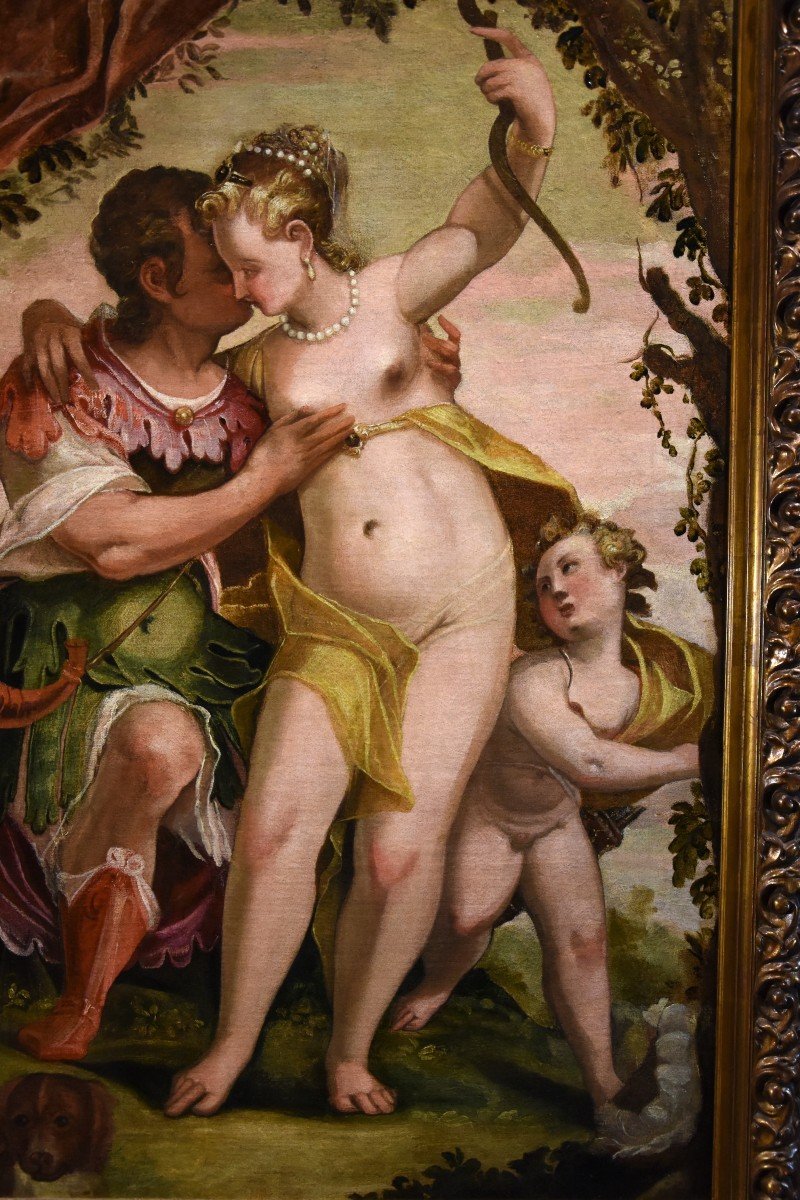 Idyll Between Venus And Adonis With Cupid, Paolo Caliari Dit Véronèse (1528 - 1588) Circle-photo-1