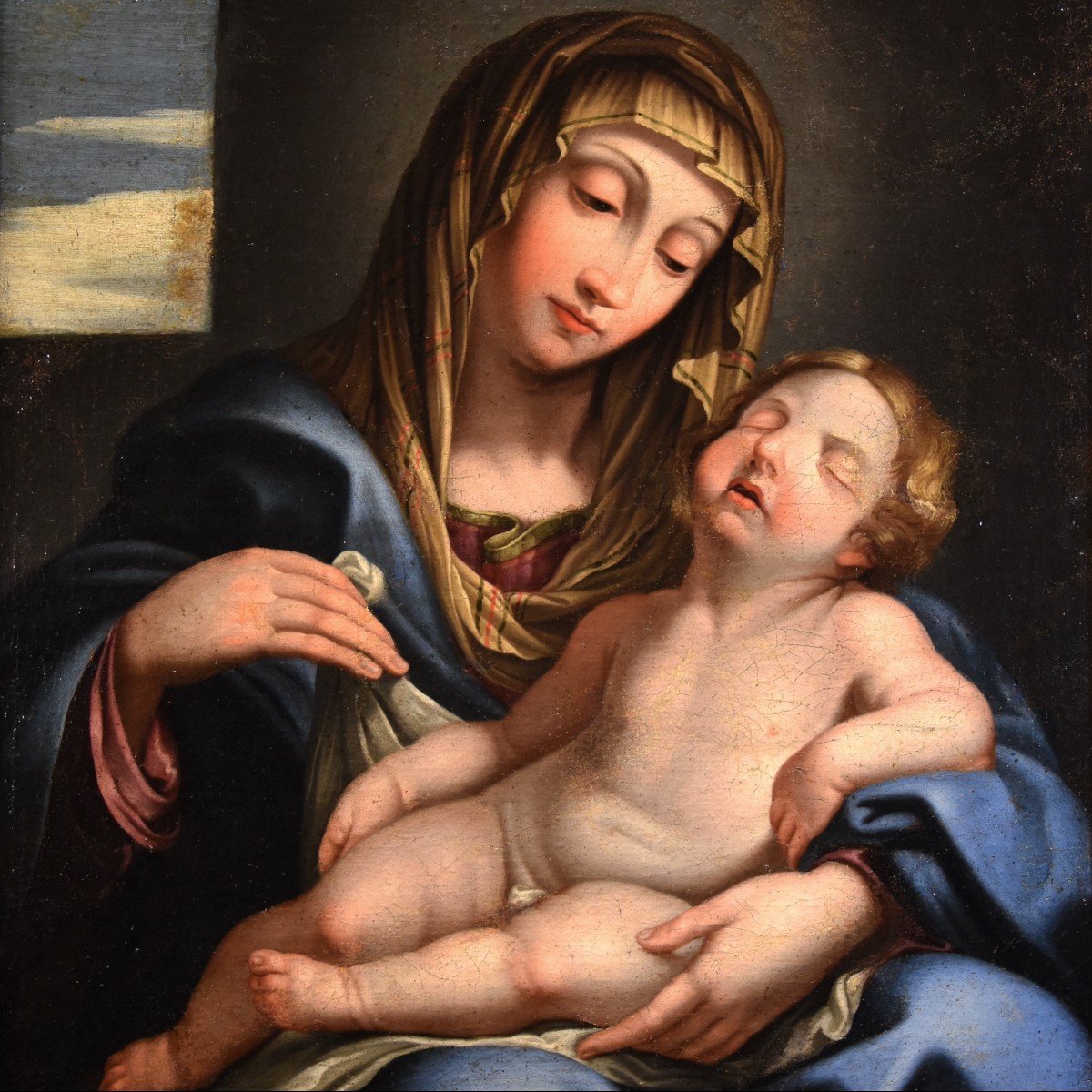Madonna With Sleeping Child, Giovan Battista Salvi Known As 'sassoferrato' (1609 - 1685) Circle-photo-1