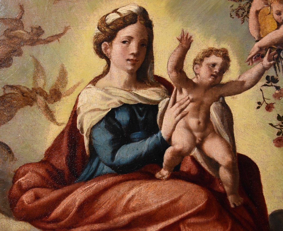 Vierge à l'Enfant, Saint Jacques Et Le Donateur, Ippolito Scarsella (Ferrare 1550 - 1620) Atelier-photo-6