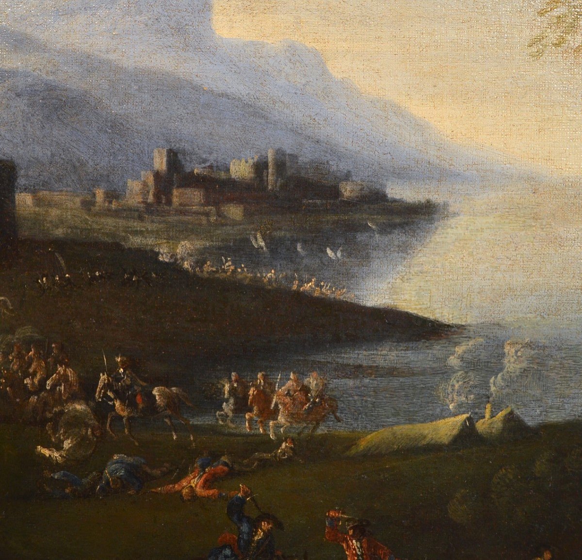 Pandolfo Reschi (1643 - 1699), Paysage Côtier Avec Ville Fortifiée-photo-7